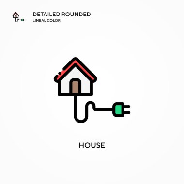 Ev vektör simgesi. Modern vektör illüstrasyon kavramları. Düzenlemesi ve kişiselleştirmesi kolay.