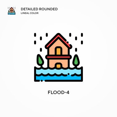 Flood-4 vektör simgesi. Modern vektör illüstrasyon kavramları. Düzenlemesi ve kişiselleştirmesi kolay.