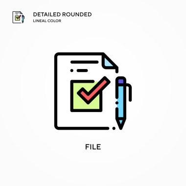 Dosya vektör simgesi. Modern vektör illüstrasyon kavramları. Düzenlemesi ve kişiselleştirmesi kolay.