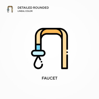 Musluk vektör simgesi. Modern vektör illüstrasyon kavramları. Düzenlemesi ve kişiselleştirmesi kolay.