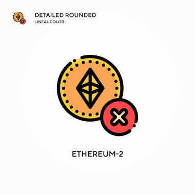 Ethereum-2 vektör simgesi. Modern vektör illüstrasyon kavramları. Düzenlemesi ve kişiselleştirmesi kolay.