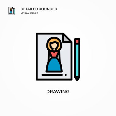 Vektör simgesi çiziliyor. Modern vektör illüstrasyon kavramları. Düzenlemesi ve kişiselleştirmesi kolay.