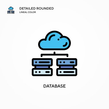 Veritabanı vektör simgesi. Modern vektör illüstrasyon kavramları. Düzenlemesi ve kişiselleştirmesi kolay.