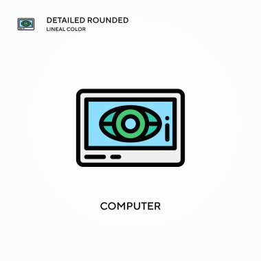 Bilgisayar vektör simgesi. Modern vektör illüstrasyon kavramları. Düzenlemesi ve kişiselleştirmesi kolay.