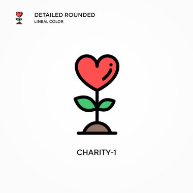 Charity-1 vektör simgesi. Modern vektör illüstrasyon kavramları. Düzenlemesi ve kişiselleştirmesi kolay.