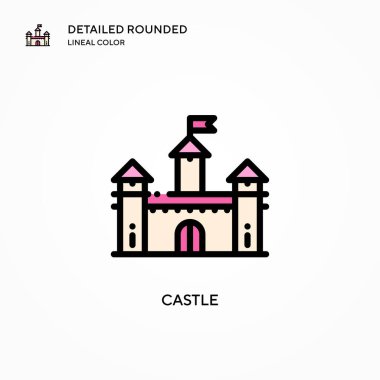 Castle vektör simgesi. Modern vektör illüstrasyon kavramları. Düzenlemesi ve kişiselleştirmesi kolay.