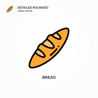 Ekmek vektör simgesi. Modern vektör illüstrasyon kavramları. Düzenlemesi ve kişiselleştirmesi kolay.