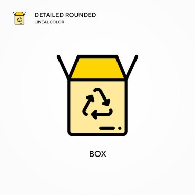 Kutu vektör simgesi. Modern vektör illüstrasyon kavramları. Düzenlemesi ve kişiselleştirmesi kolay.
