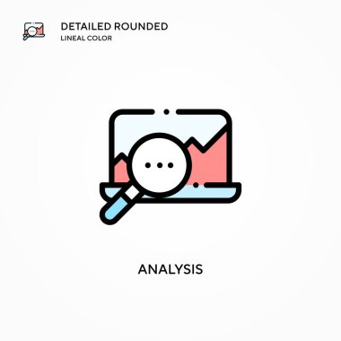 Analiz vektör simgesi. Modern vektör illüstrasyon kavramları. Düzenlemesi ve kişiselleştirmesi kolay.