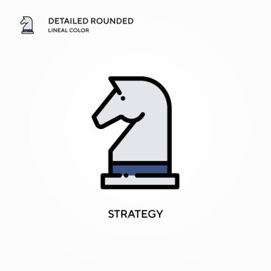 Strateji vektör simgesi. Modern vektör illüstrasyon kavramları. Düzenlemesi ve kişiselleştirmesi kolay.