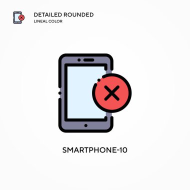 Akıllı Telefon-10 vektör simgesi. Modern vektör illüstrasyon kavramları. Düzenlemesi ve kişiselleştirmesi kolay.