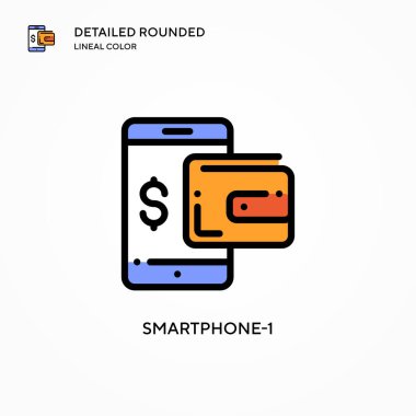 Akıllı Telefon-1 vektör simgesi. Modern vektör illüstrasyon kavramları. Düzenlemesi ve kişiselleştirmesi kolay.