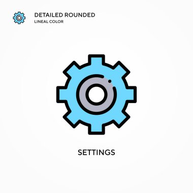 Ayarlar vektör simgesi. Modern vektör illüstrasyon kavramları. Düzenlemesi ve kişiselleştirmesi kolay.