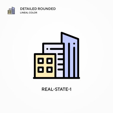 Gerçek durum-1 vektör simgesi. Modern vektör illüstrasyon kavramları. Düzenlemesi ve kişiselleştirmesi kolay.