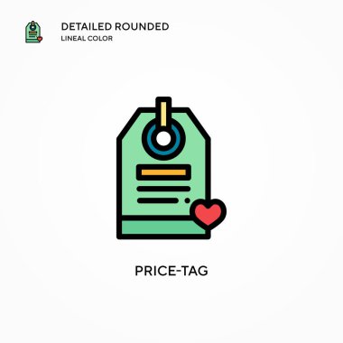 Fiyat etiketi vektör simgesi. Modern vektör illüstrasyon kavramları. Düzenlemesi ve kişiselleştirmesi kolay.