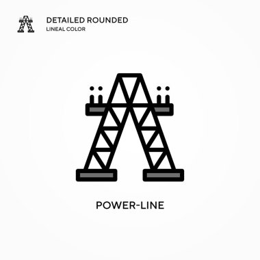Güç hattı vektör simgesi. Modern vektör illüstrasyon kavramları. Düzenlemesi ve kişiselleştirmesi kolay.