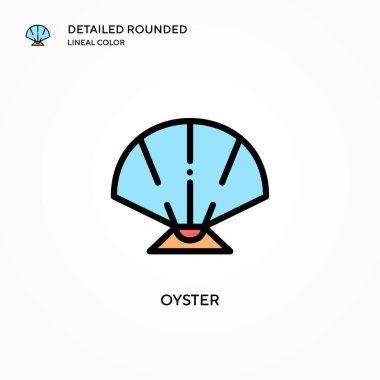 İstiridye vektör simgesi. Modern vektör illüstrasyon kavramları. Düzenlemesi ve kişiselleştirmesi kolay.