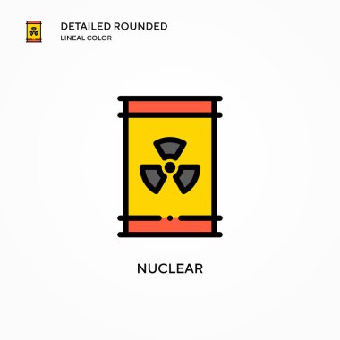Nükleer vektör simgesi. Modern vektör illüstrasyon kavramları. Düzenlemesi ve kişiselleştirmesi kolay.