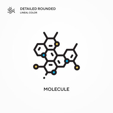Molekül vektör simgesi. Modern vektör illüstrasyon kavramları. Düzenlemesi ve kişiselleştirmesi kolay.