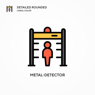 Metal dedektör vektör simgesi. Modern vektör illüstrasyon kavramları. Düzenlemesi ve kişiselleştirmesi kolay.