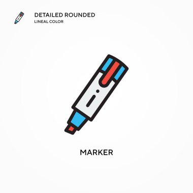 İşaretleyici vektör simgesi. Modern vektör illüstrasyon kavramları. Düzenlemesi ve kişiselleştirmesi kolay.