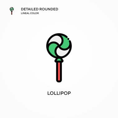 Lolipop vektör simgesi. Modern vektör illüstrasyon kavramları. Düzenlemesi ve kişiselleştirmesi kolay.
