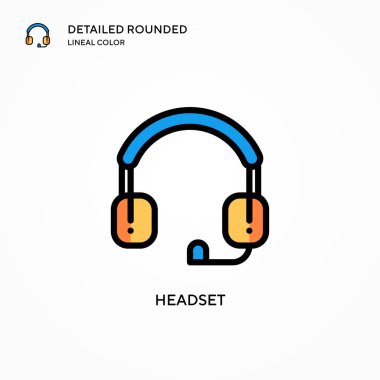 Kulaklık vektör simgesi. Modern vektör illüstrasyon kavramları. Düzenlemesi ve kişiselleştirmesi kolay.