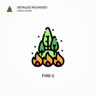 2 vektör ikonunu ateşle. Modern vektör illüstrasyon kavramları. Düzenlemesi ve kişiselleştirmesi kolay.