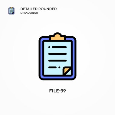 Dosya-39 vektör simgesi. Modern vektör illüstrasyon kavramları. Düzenlemesi ve kişiselleştirmesi kolay.