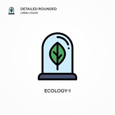 Ekoloji-1 vektör simgesi. Modern vektör illüstrasyon kavramları. Düzenlemesi ve kişiselleştirmesi kolay.