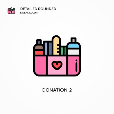 Bağış 2 vektör simgesi. Modern vektör illüstrasyon kavramları. Düzenlemesi ve kişiselleştirmesi kolay.