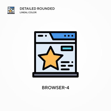 Tarayıcı-4 vektör simgesi. Modern vektör illüstrasyon kavramları. Düzenlemesi ve kişiselleştirmesi kolay.