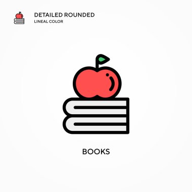 Kitap vektör simgesi. Modern vektör illüstrasyon kavramları. Düzenlemesi ve kişiselleştirmesi kolay.