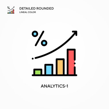 Analitik-1 vektör simgesi. Modern vektör illüstrasyon kavramları. Düzenlemesi ve kişiselleştirmesi kolay.