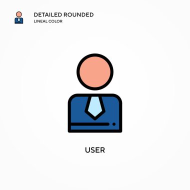 Kullanıcı vektör simgesi. Modern vektör illüstrasyon kavramları. Düzenlemesi ve kişiselleştirmesi kolay.
