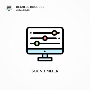 Ses karıştırıcı vektör simgesi. Modern vektör illüstrasyon kavramları. Düzenlemesi ve kişiselleştirmesi kolay.