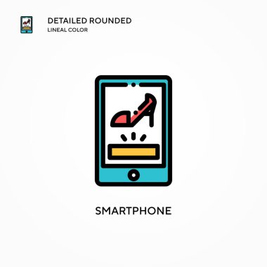 Akıllı telefon vektör simgesi. Modern vektör illüstrasyon kavramları. Düzenlemesi ve kişiselleştirmesi kolay.