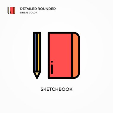 Çizim kitabı vektör simgesi. Modern vektör illüstrasyon kavramları. Düzenlemesi ve kişiselleştirmesi kolay.