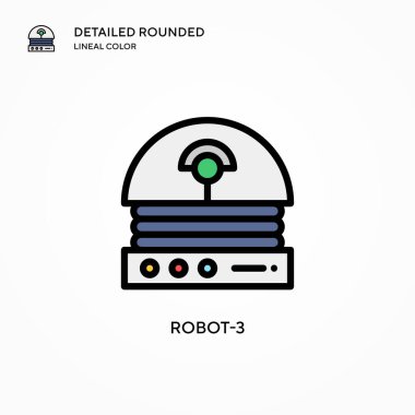 Robot-3 vektör simgesi. Modern vektör illüstrasyon kavramları. Düzenlemesi ve kişiselleştirmesi kolay.