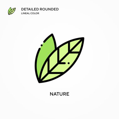 Doğa vektör simgesi. Modern vektör illüstrasyon kavramları. Düzenlemesi ve kişiselleştirmesi kolay.