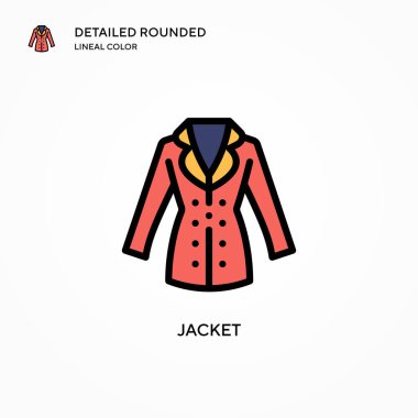 Ceket vektör simgesi. Modern vektör illüstrasyon kavramları. Düzenlemesi ve kişiselleştirmesi kolay.