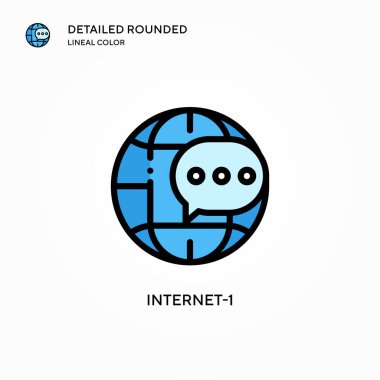 İnternet-1 vektör simgesi. Modern vektör illüstrasyon kavramları. Düzenlemesi ve kişiselleştirmesi kolay.