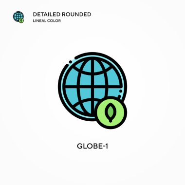 Dünya-1 vektör simgesi. Modern vektör illüstrasyon kavramları. Düzenlemesi ve kişiselleştirmesi kolay.