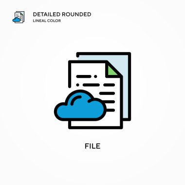 Dosya vektör simgesi. Modern vektör illüstrasyon kavramları. Düzenlemesi ve kişiselleştirmesi kolay.