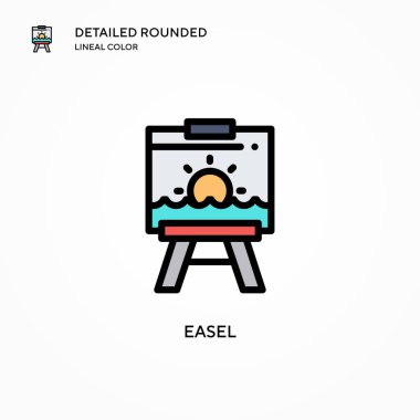 Easel vektör simgesi. Modern vektör illüstrasyon kavramları. Düzenlemesi ve kişiselleştirmesi kolay.