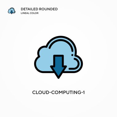 Bulut-hesaplama-1 vektör simgesi. Modern vektör illüstrasyon kavramları. Düzenlemesi ve kişiselleştirmesi kolay.