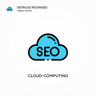 Bulut hesaplama vektör simgesi. Modern vektör illüstrasyon kavramları. Düzenlemesi ve kişiselleştirmesi kolay.