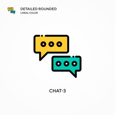 Sohbet-3 vektör simgesi. Modern vektör illüstrasyon kavramları. Düzenlemesi ve kişiselleştirmesi kolay.