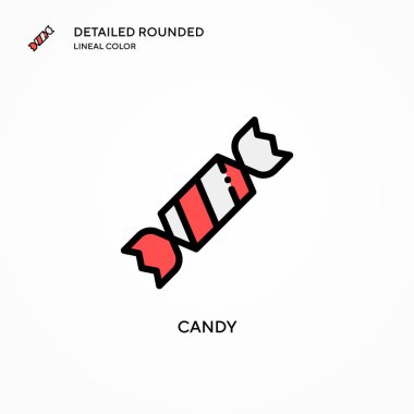 Şeker vektör simgesi. Modern vektör illüstrasyon kavramları. Düzenlemesi ve kişiselleştirmesi kolay.