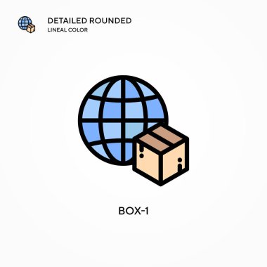 Kutu-1 vektör simgesi. Modern vektör illüstrasyon kavramları. Düzenlemesi ve kişiselleştirmesi kolay.